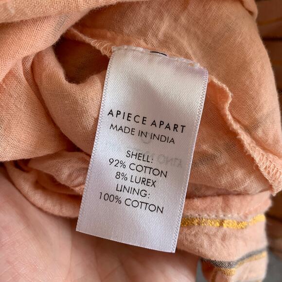 Apiece Apart Cala Bib Blouse Top Blouse Orange Womens Size 2 XS - Picture 15 of 16